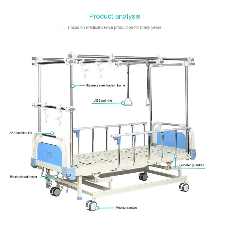 Orthopedic traction hospital bed