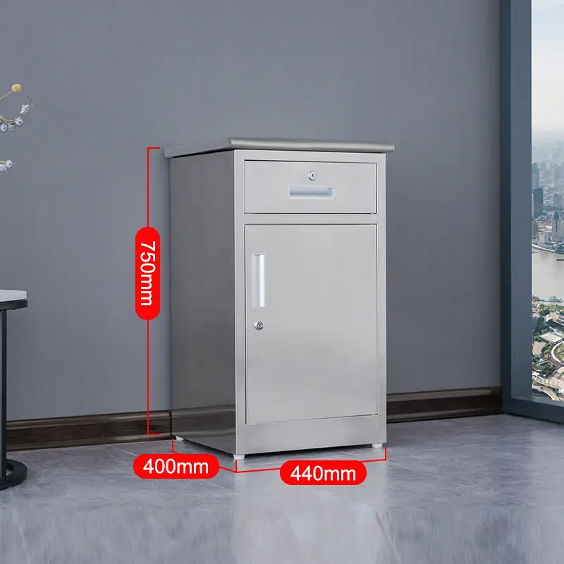 stainless steel hospital bedside cabinet